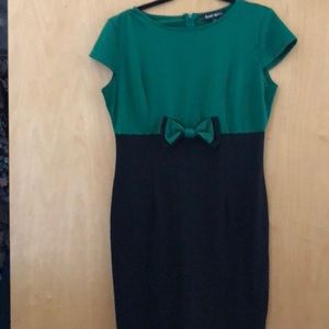 Beautiful plus sized emerald green and black dress